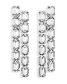 Swarovski Millenia Octagon Crystal Clip On Linear Drop Earrings in Rhodium Plated Bloomingdales at Bloomingdales