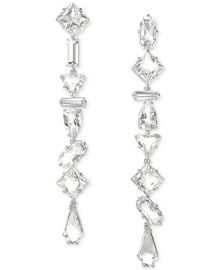 Swarovski Rhodium-Plated Mixed Crystal Linear Drop Earrings - Macys at Macys