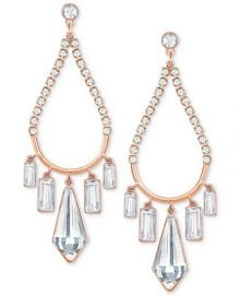 Swarovski Rose Gold-Tone Crystal Chandelier Earrings at Macys