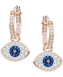 Swarovski Rose Gold-Tone Crystal Evil Eye Small Hoop Earrings s - Macys at Macys