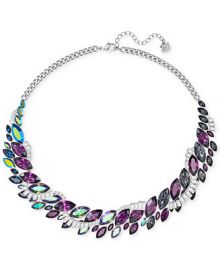 Swarovski Silver-Tone Rainbow Crystal Collar Necklace at Macys