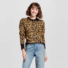 Sweater: Jacquard Crew Neck Sweater Leopard Print by Target at Target