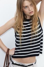 Sweater Vest - Navy bluestriped - Ladies HampM US at H&M