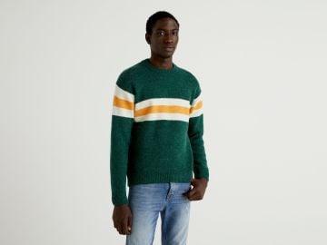 Sweater with clashing detail - Multi-color Benetton at Benetton