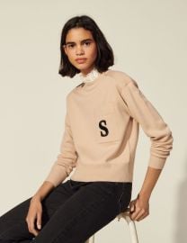 Sweater with contrasting ruffled collar - Sweaters  Cardigans   Paris at Sandro