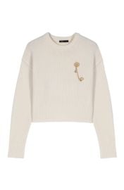 Sweater with floral brooch at Nordstrom