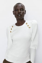 Sweater with gold buttons at Zara