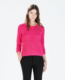 Sweater with three quarter sleeves at Zara