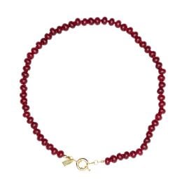 Sweet Stone Beaded Knotted Necklace - Maroon Quartz Christina Greene at Christina Greene