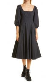 Swells Stretch Cotton Fit amp Flare Midi Dress at Nordstrom