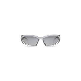 Swift Oval Sunglasses in Silver Balenciaga US at Balenciaga