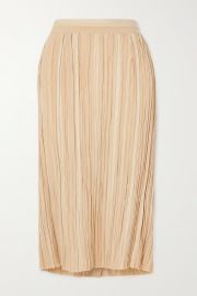 Sylvia frayed pleated striped jacquard midi skirt at Net A Porter