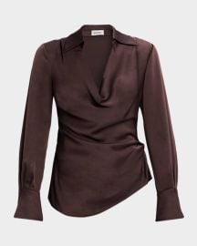 Symone Long-Sleeve Cowl-Neck Top at Neiman Marcus