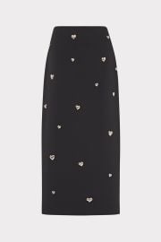 Syra Heart Applique Maxi Skirt in Black MILLY at Milly