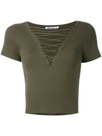 T By Alexander Wang Lace-up Ribbed Top at Farfetch