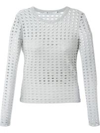 T By Alexander Wang Perforated Longsleeved Top - at Farfetch