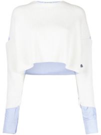 T By Alexander Wang cut-detail Cropped Jumper - Farfetch at Farfetch