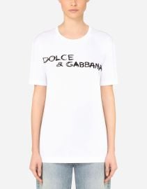 T-SHIRT MANICA CORTA in WHITE for Women  DolceampGabbana at Dolce and Gabbana