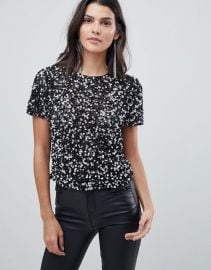 T-Shirt With Sequin Embellishment at Asos