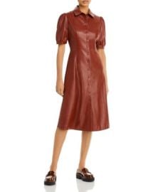 T Tahari Faux Leather Shirt Dress Bloomingdales at Bloomingdales