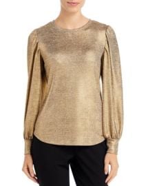 T Tahari Metallic Blouson Sleeve Top   Bloomingdales at Bloomingdales