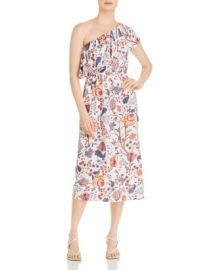 T Tahari Printed One Shoulder Ruffle Trim Dress   Bloomingdales at Bloomingdales