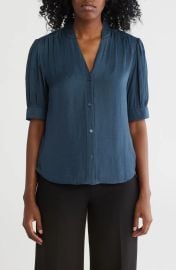 T Tahari Short Sleeve Airflow Blouse at Nordstrom Rack