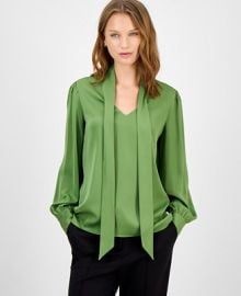 T Tahari Women39s Bow-Neck Tie Blouse - Macy39s at Macys