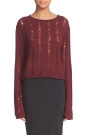 T by Alexander Wang Drop Needle Merino Jersey Crop Sweater at Nordstrom