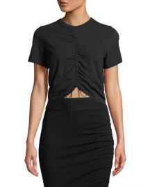 T by Alexander Wang Gathered-Front Adjustable T-Shirt at Neiman Marcus