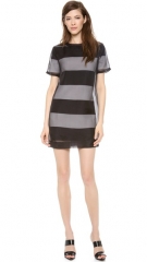 T by Alexander Wang Organza Overlay Striped Knit Tee Dress at Shopbop