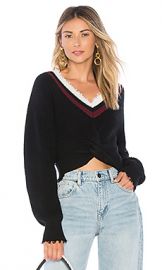 T by Alexander Wang Twist Front Sweater in Black from Revolve com at Revolve