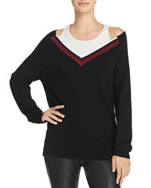 T by Alexander Wang Varsity Trim Layered-Look Sweater at Bloomingdales