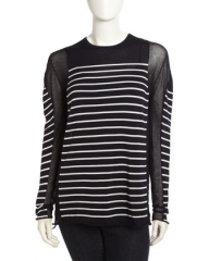 T by Alexander Wang long sleeve sheer inset tee at Last Call