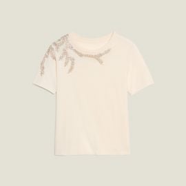 T-shirt with Embroidery and Rhinestones by Sandro at Sandro