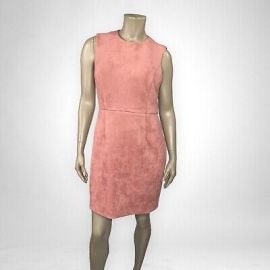 TAHARI 8 Sleeveless Pink Faux Suede Dress Business Wear eBay at eBay