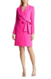 TAHARI ASL Long Sleeve Crepe Coatdress at Nordstrom