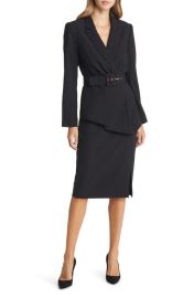 TAHARI ASL Nested Belted Jacket and Skirt at Nordstrom