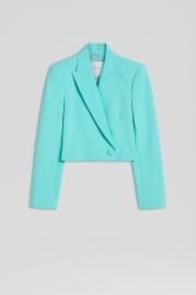 TAILORED CROP JACKET - TURQUOISE - Scanlan Theodore US at Scanlan Theodore