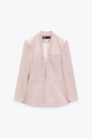 TAILORED PLAID BLAZER - Pink  White   United States at Zara