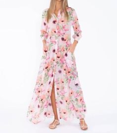 TAJ by SABRINA CRIPPA Millaray Long Dress in Pink Poppy Flower Shop Premium Outlets at Shop Simon