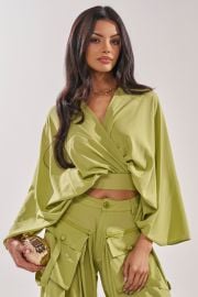 TALK ABOUT ME BLOUSE IN CHARTREUSE AKIRA at Akira