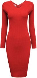 TAM WARE Women Casual V-Neck Knit Sweater Bodycon Midi Dress at Amazon