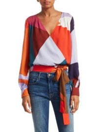 TANYA TAYLOR - KLARA SILK WRAP BLOUSE at Saks Fifth Avenue