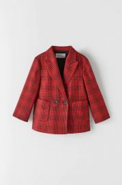 TARTAN PLAID BLAZER at Zara