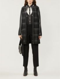 TED BAKER Faux-leather-trimmed checked woven jacket at Selfridges