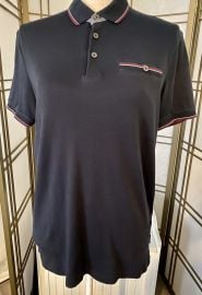 TED BAKER LONDON Men's Cotton Polo Shirt Sz 3 Navy Blue w/ Pocket EUC $120 at eBay