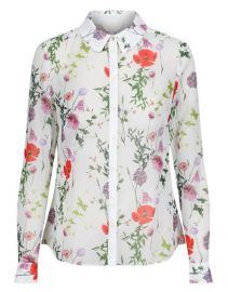 TED BAKER Womens Hedgerow Shivany Sheer Floral Shirt In Multi ShopSimon at Shop Simon