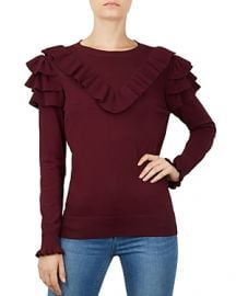 TED BAKER YOWSIE RUFFLE-TRIMMED SWEATER at Bloomingdales