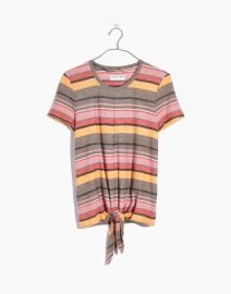 TEXTURE and THREAD MODERN TIE-FRONT TOP IN KIERAN STRIPE at Madewell